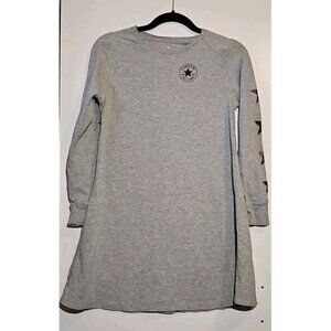 Converse Girls Size L Dark Gary Heather Long Sleeve Shirt Dress